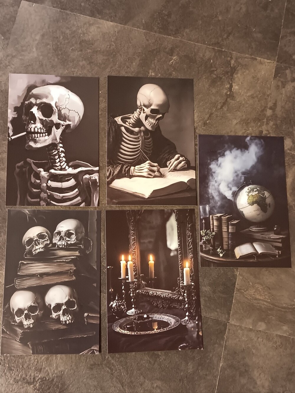 Dark Gothic Postcard Set Of 5, Academia Art Print Correspondence Notes 4x6